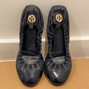 Navy Tory Burch Flats, Size 8